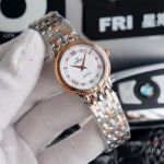 Swiss Quartz Replica Omega De Ville 2-Tone Rose Gold Watches Women Size